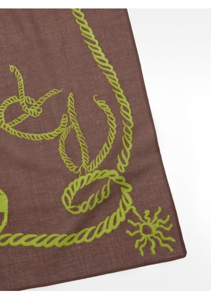 %100 Pamuk Desenli Kare Şal
