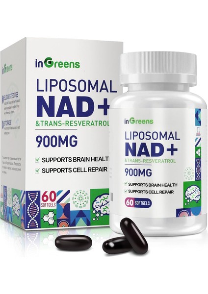 Liposomal Nad+ 900 Mg Trans Resveratrol Nmn Aging Defense, Energy, Longevity 60 Softgels