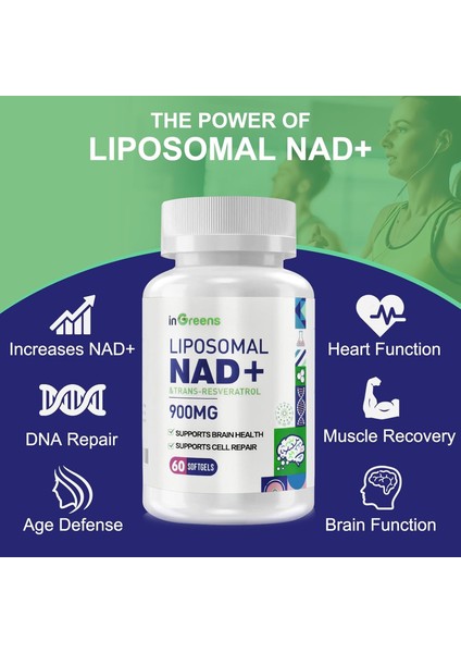 Liposomal Nad+ 900 Mg Trans Resveratrol Nmn Aging Defense, Energy, Longevity 60 Softgels fiyatları