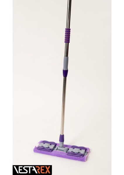 " 1 Adet Yedek Bez Hediyeli " Yer Mopu Duvar Fayans Cam Yüzey Temizlik Mikrofiber Mandallı Mop
