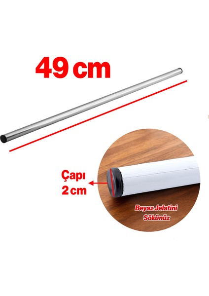 Yuvarlak Silindir Alüminyum Metal Oklava 49 cm Mutfak Börek Hamur Un Yufka Açma Krom Renk (3 Adet) fiyatları