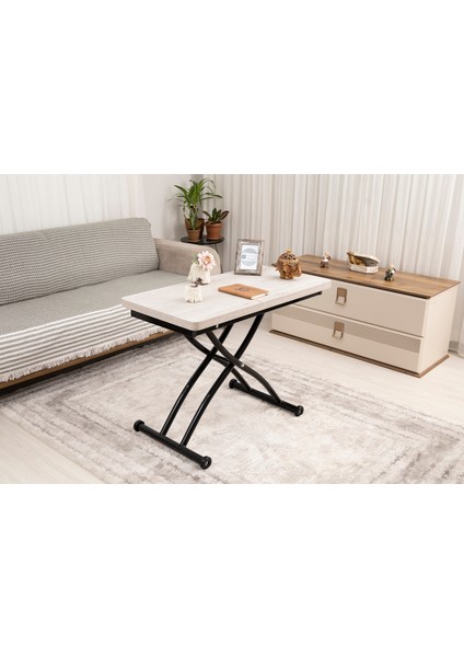 Akıllı Sehpa Mini Juppo Üst Tabla Mdf Oval Köşe Alt Ayak Siyah Dışa Kıvrım modelleri