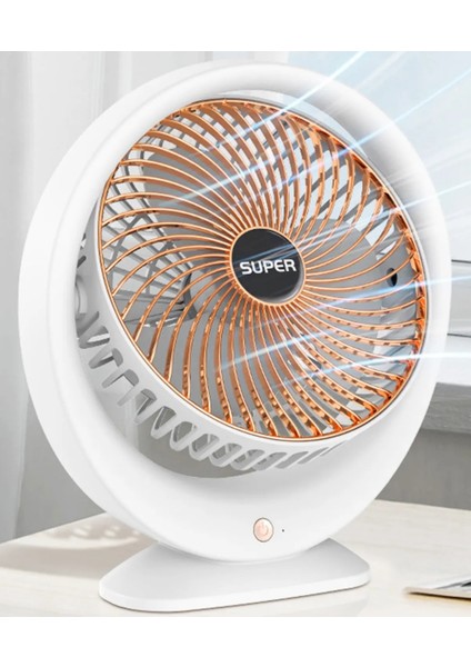 Şarjlı Masaüstü Vantilatör, 3 Hız Kademesi, 180° Ayarlanabilir Dönüş, Soğutucu, Sessiz Fan