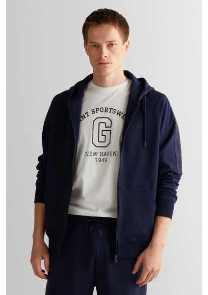 Erkek Regular Fit Kapüşonlu Sweatshirt - Lacivert