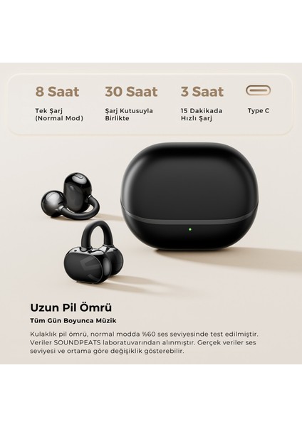 Pop Clip Tws Bluetooth 5. 4 Kablosuz Kulaküstü Klipsli Küpe Kulaklık - Çift Cihaz Destekli