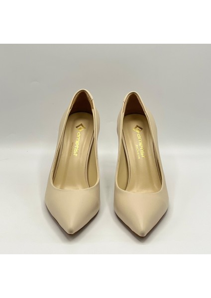 Nadia %100 Gerçek Deri Bej Stiletto – 9 cm Topuk modelleri