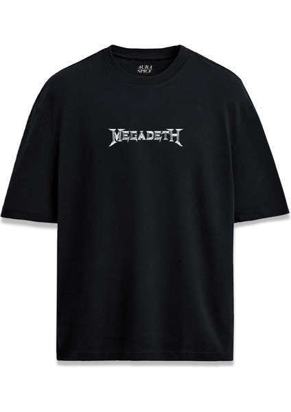 Metal Grup Megadeth Yazılı Baskılı Unisex Oversize Tişört