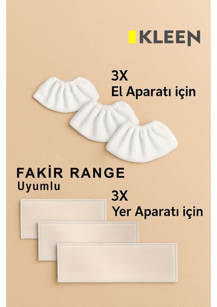 Buharlı temizlik makinesi için mikrofiber yedek bez seti, beyaz, yüksek uyumlu