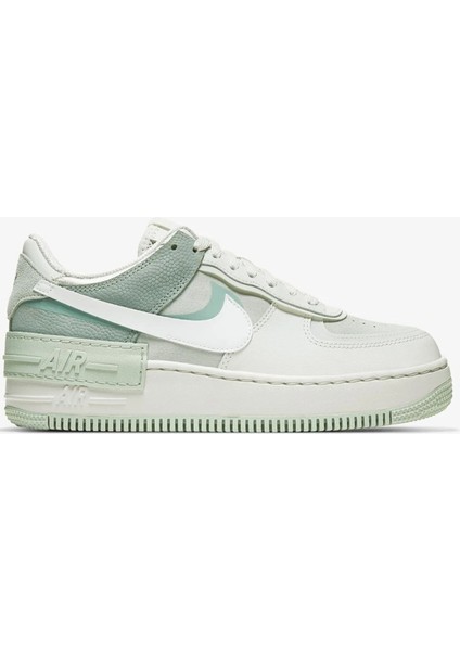 Air Force 1 07 Af1 Leather Gray Green Unisex Snaker Hakiki Deri Spor Ayakkabı Gri Yeşil