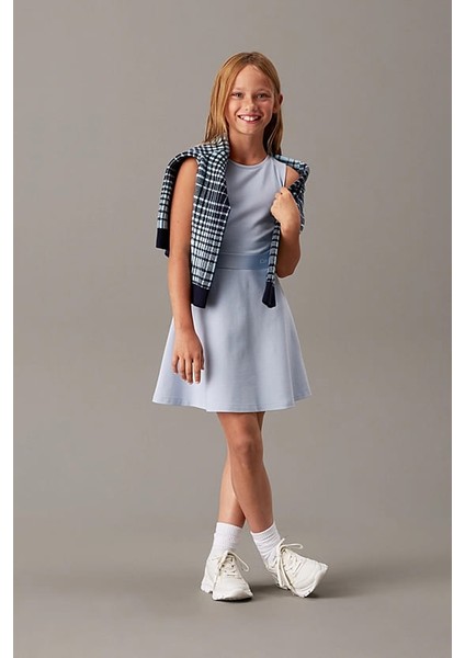 Kız Çocuk Slim Milano Kolsuz Elbise - Mavi
