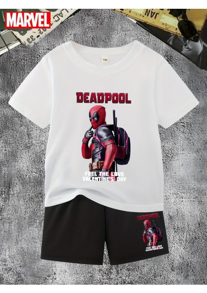 Erkek Çocuk Deadpool Baskılı T-Shirt - Şort Takım