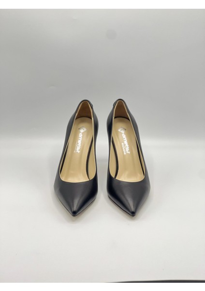 Nadia %100 Gerçek Deri Siyah Stiletto – 9 cm Topuk modelleri