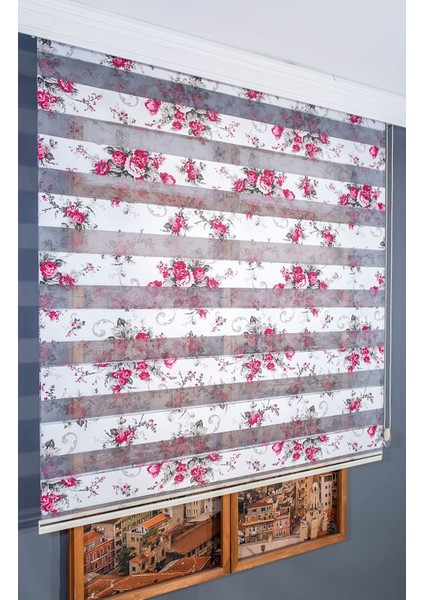 Çiçek Baskılı Zebra Perde fiyatları