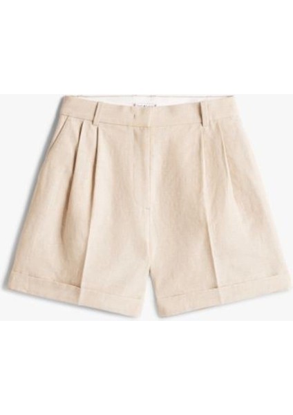 Kadın Th Linen Mix Şort - Bej