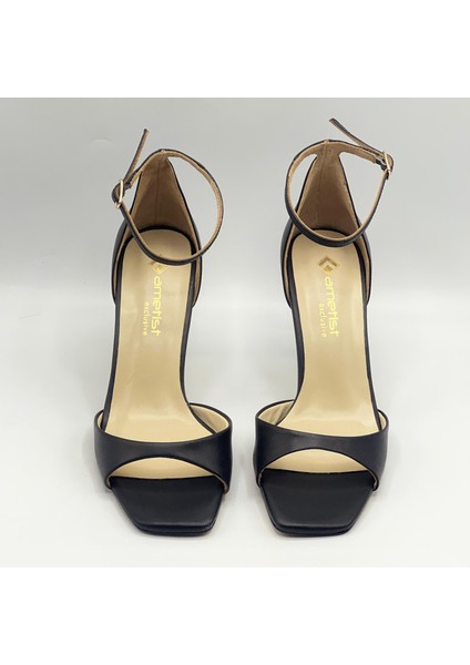 Marta %100 Gerçek Deri Siyah Topuklu Sandalet – Milano Ökçe, Neolit Taban modelleri