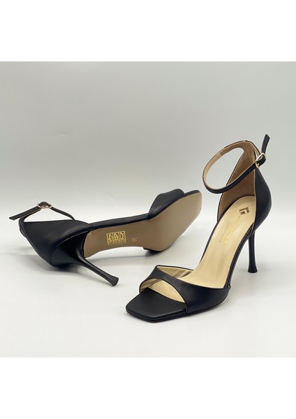 Marta %100 Gerçek Deri Siyah Topuklu Sandalet – Milano Ökçe, Neolit Taban indirimleri