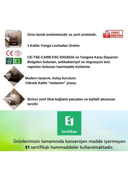 Rava Tek Çekmeceli Raflı Komodin Barok Antrasit
