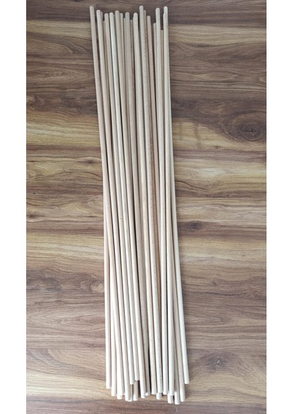 Ahşap 10 mm Kavela Çubuk 50 cm Yivsiz 20 Adet Kavela Çubuk