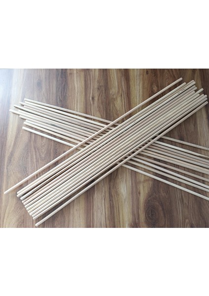 Ahşap 10 mm Kavela Çubuk 50 cm Yivsiz 20 Adet Kavela Çubuk
