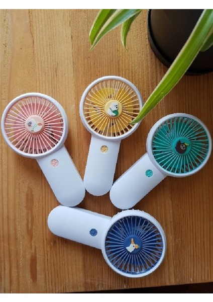 Şarjli Mini El Fanı Masa Fanı Soğutucu Masa Üstü Vantilatör Usb Stantlı Cep Telefonu Tutucu Mavi fırsatları