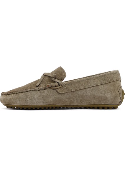 Erkek Haki Süet Deri Loafer 25SFD633110