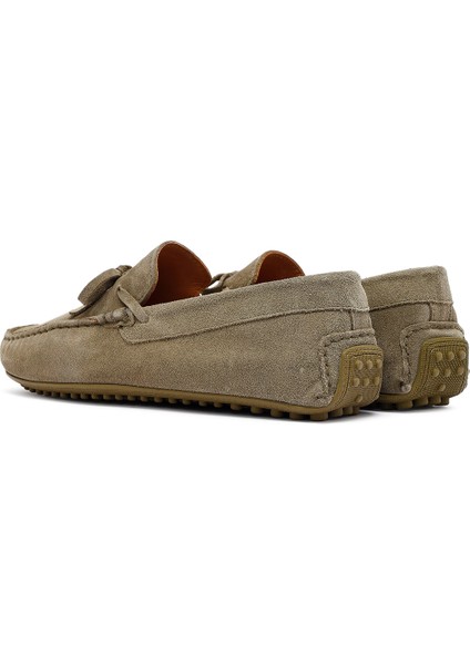 Erkek Haki Süet Deri Loafer 25SFD633110