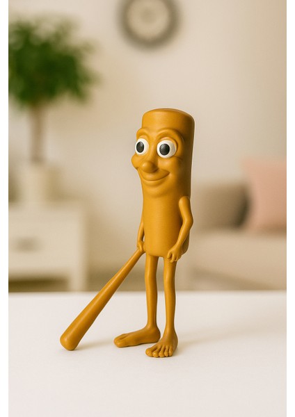 Creative Tung Tung Sahur Figür – 12 cm Mizahi 3D Baskı Dekoratif Obje | Masa Üstü ve Raf Süsü