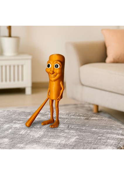 Creative Tung Tung Sahur Figür – 12 cm Mizahi 3D Baskı Dekoratif Obje | Masa Üstü ve Raf Süsü