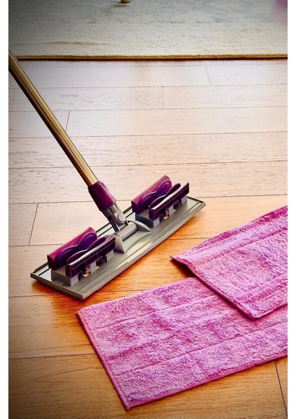 Mor mikrofiber mandallı yüzey temizleyici seti, cam, duvar, fayans ve ahşap temizliği için
