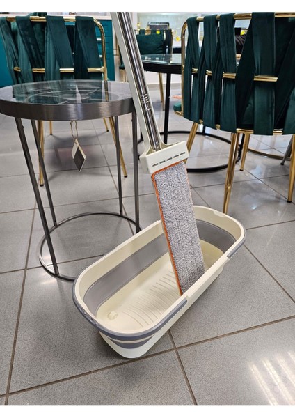 Katlanabilir Mikrofiber Paspas Seti, Pratik ve Temiz Yer Kaplamayan Krem Renk modelleri