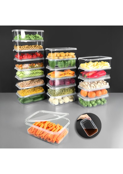 20 Adet Sızdırmaz Kendinden Kapaklı Derin Dondurucuya Uygun Saklama Kabı Düzenleyici Erzak Kabı 2 Lt