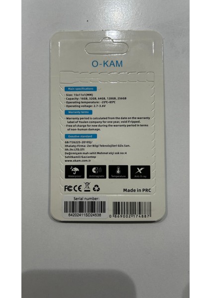 Okam 128 Gbyüksek Hızlı Hafıza Kartı fiyatları