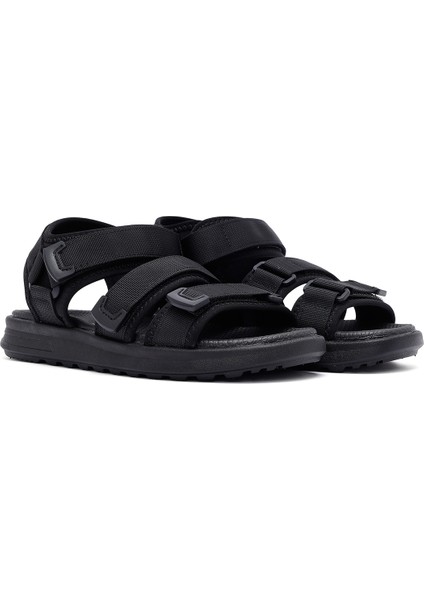 Erkek Siyah Kumaş Sandalet 25SFD696114