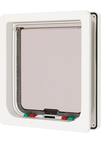 Catmate Kedi Kapısı, Büyük, Çift Yönlü, 4 Fonksiyonlu, Beyaz, 23,5X25,2CM