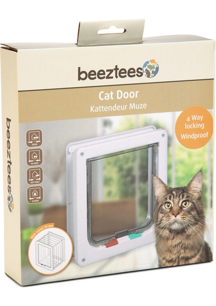 Kedi Kapısı, Çift Yönlü, 4 Fonksiyonlu, Beyaz, 23,5X25,2CM fiyatları
