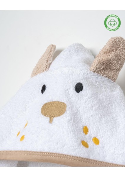 Köpekli Bornoz Beyaz-Bej fiyatları