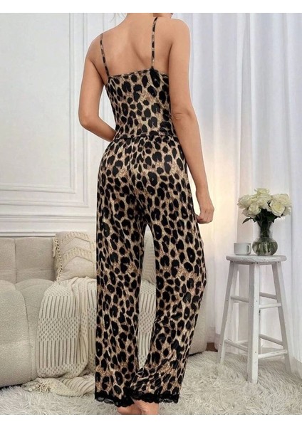 Kadın Ip Askılı Yakası Dantelli Bluz ve Pijama Sandy Ikili Takım fırsatları