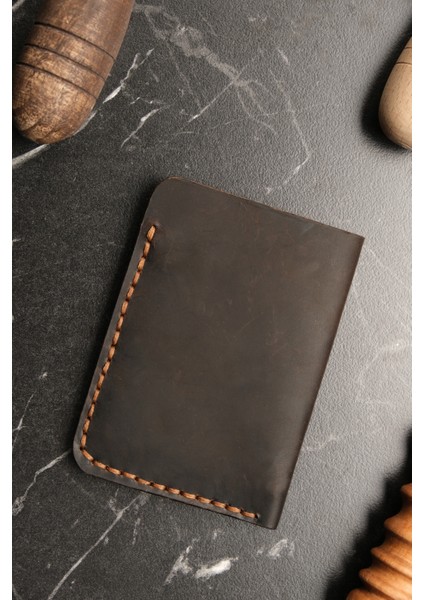 El Yapımı Hakiki Deri Minimal Kartlık, Kağıt Para Bölmeli Kartlık, Minimal Kartlık