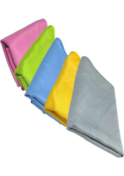 Yumuşak mikrofiber bez 40x40 cm, çeşitli renkler, cam ve ayna temizliği için pratik kullanım modelleri