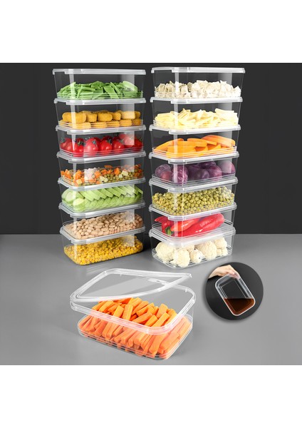 15 Adet Sızdırmaz Kendinden Kapaklı Derin Dondurucuya Uygun Saklama Kabı Düzenleyici Erzak Kabı 2 Lt