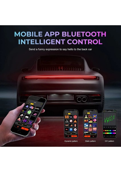 Araba Cam Üzerinde LED Ekran Paneli Cep Telefonu App Kontrolü Tam Renkli Araba Mobil Reklam Ekranı fırsatları
