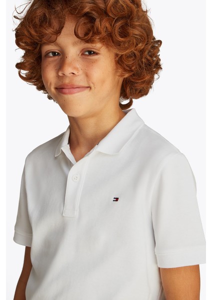 Erkek Çocuk Interlock Regular Polo T-Shirt - Beyaz modelleri