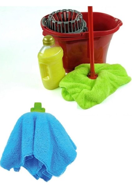 Püsküllü Havlu Paspas Seti, Yer Temizliği için 2'li Paket, Kova Yok, TR Menşei