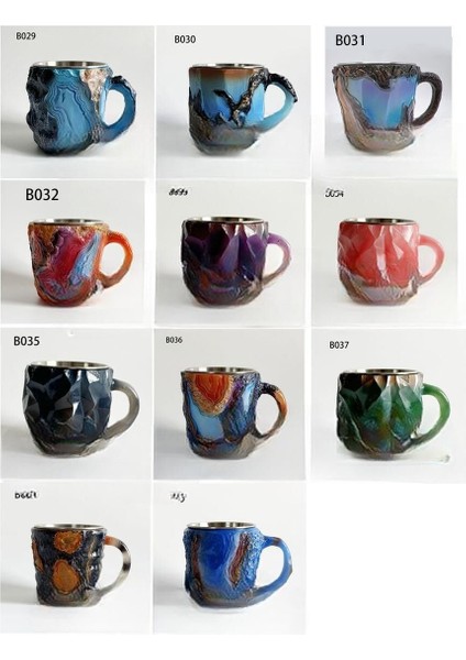 Mineral Kristal Kahve Kupaları Taklit Mineral Kristal Kahve Reçine Kristal Bardaklar (Yurt Dışından)