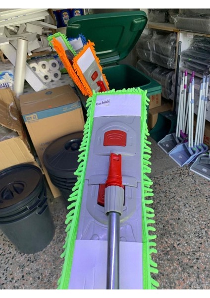 Pembe 50 cm Makara Mop Saplı Temizlik Aleti, 360° dönebilen kolay kullanım