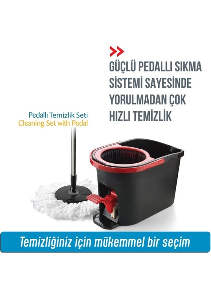 Yüksek Performanslı Pedallı Döner Başlıklı Temizlik Seti 16 Litre Çeşit: Set fiyatları