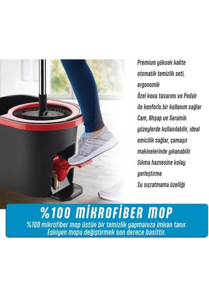 Yüksek Performanslı Pedallı Döner Başlıklı Temizlik Seti 16 Litre Çeşit: Set modelleri