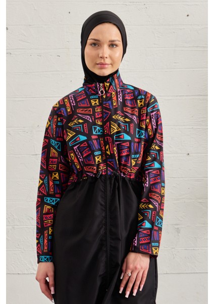 Paraşüt Tam Kapalı Tesettür Mayo 3024-286 SIYAH02