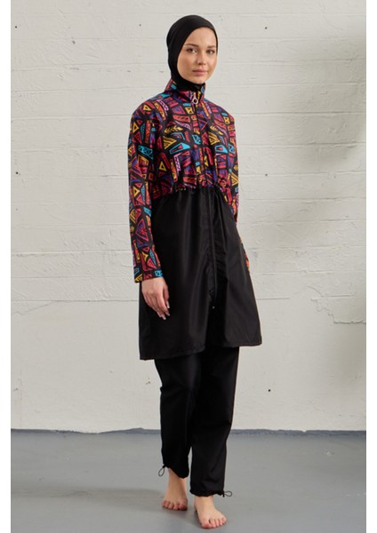 Paraşüt Tam Kapalı Tesettür Mayo 3024-286 SIYAH02 modelleri