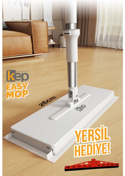 Pratik ve Hızlı Temizlik Seti 26/40 cm, Otomatik Click Tutucu, Beyaz, Hediyeli